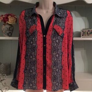 CLASSY AND ORNATE BLOUSE CORAL *LIKE NEW* MEDIUM